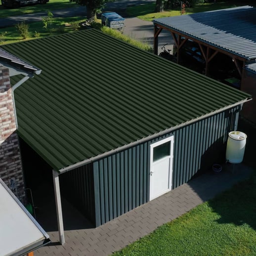 Trapezblech 35/207 | Dach | Aluminium 0,70 mm | 25 µm Polyester | 6005 - Moosgrün #5