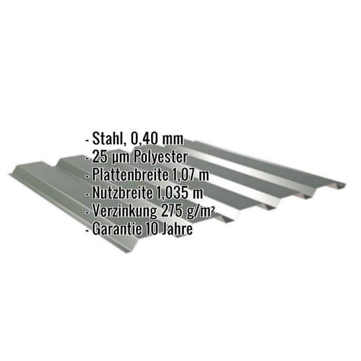 Trapezblech 35/207 | Wand | Sonderposten | Stahl 0,40 mm | 25 µm Polyester | 6020 - Chromoxidgrün #2