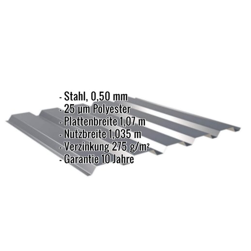 Trapezblech 35/207 | Wand | Stahl 0,50 mm | 25 µm Polyester | 7016 - Anthrazitgrau #2