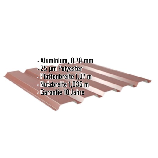 Trapezblech 35/207 | Wand | Aluminium 0,70 mm | 25 µm Polyester | 8012 - Rotbraun #2