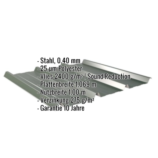 Trapezblech 45/333 | Dach | Anti-Tropf 2400 g/m² | Sonderposten | Stahl 0,40 mm | 25 µm Polyester | 6020 - Chromoxidgrün #2