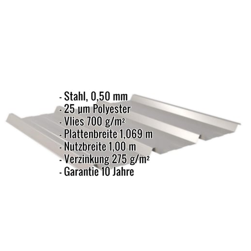 Trapezblech 45/333 | Dach | Anti-Tropf 700 g/m² | Stahl 0,50 mm | 25 µm Polyester | 9007 - Graualuminium #2