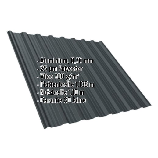 Trapezblech T18DR | Dach | Anti-Tropf 700 g/m² | Aluminium 0,70 mm | 25 µm Polyester | 7016 - Anthrazitgrau #2