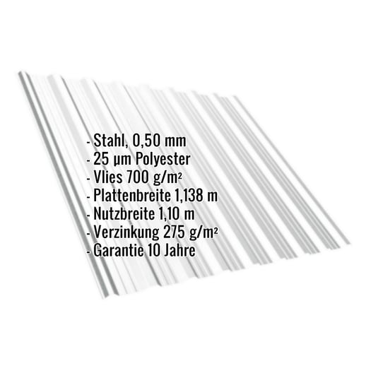 Trapezblech T18DR | Dach | Anti-Tropf 700 g/m² | Stahl 0,50 mm | 25 µm Polyester | 7035 - Lichtgrau #2