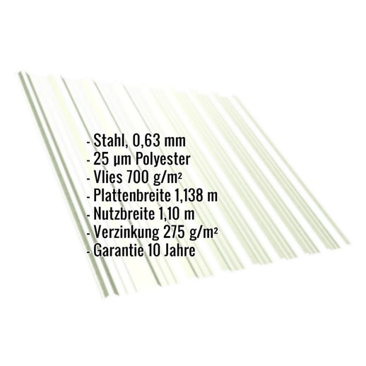 Trapezblech T18DR | Dach | Anti-Tropf 700 g/m² | Stahl 0,63 mm | 25 µm Polyester | 9002 - Grauweiß #2