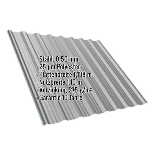Trapezblech T18DR | Dach | Stahl 0,50 mm | 25 µm Polyester | 9007 - Graualuminium #2
