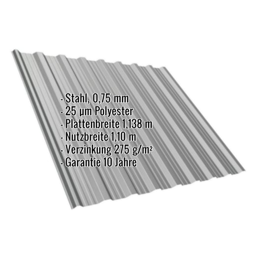Trapezblech T18DR | Dach | Stahl 0,75 mm | 25 µm Polyester | 9007 - Graualuminium #2