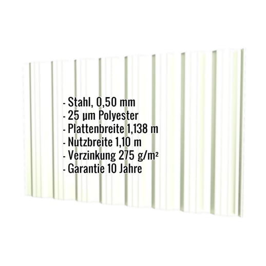 Trapezblech T18DR | Wand | Stahl 0,50 mm | 25 µm Polyester | 9002 - Grauweiß #2