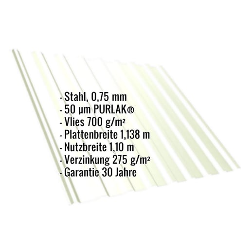 Trapezblech T20M | Dach | Anti-Tropf 700 g/m² | Stahl 0,75 mm | 50 µm PURLAK® | 9002 - Grauweiß #2