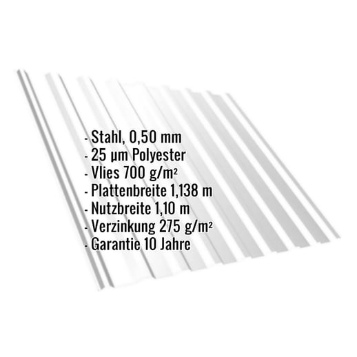 Trapezblech T20M | Dach | Anti-Tropf 700 g/m² | Stahl 0,50 mm | 25 µm Polyester | 7035 - Lichtgrau #2