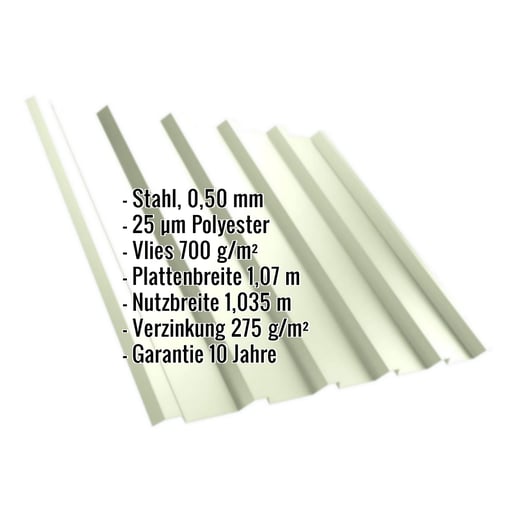Trapezblech T35/207M | Dach | Anti-Tropf 700 g/m² | Stahl 0,50 mm | 25 µm Polyester | 9002 - Grauweiß #2