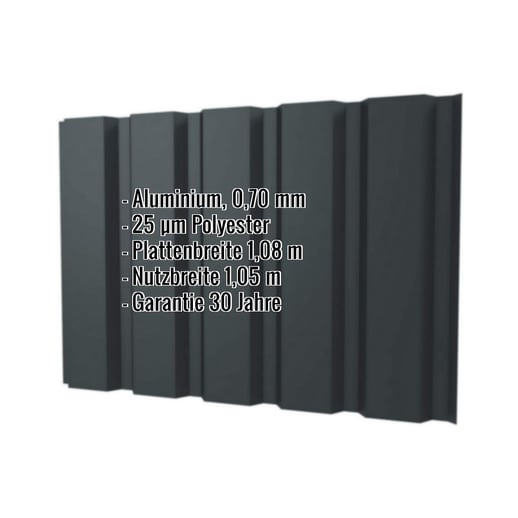 Trapezblech T35/207M | Wand | Aluminium 0,70 mm | 25 µm Polyester | 7016 - Anthrazitgrau #2
