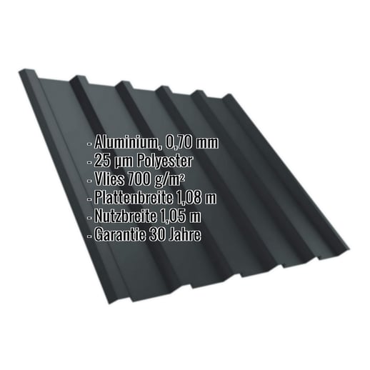 Trapezblech T35M | Dach | Anti-Tropf 700 g/m² | Aluminium 0,70 mm | 25 µm Polyester | 7016 - Anthrazitgrau #2