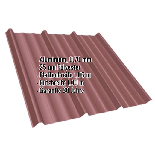 Trapezblech T45/333MD | Dach | Aluminium 0,70 mm | 25 µm Polyester | 8012 - Rotbraun #2