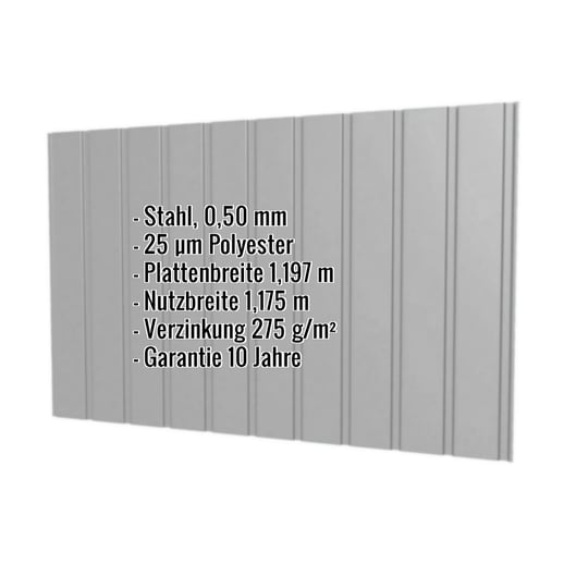 Trapezblech T7M | Wand | Stahl 0,50 mm | 25 µm Polyester | 9007 - Graualuminium #2