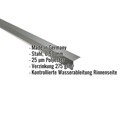 Traufenblech | 5 x 5 cm | 100° | Stahl 0,50 mm | 25 µm Polyester | 6020 - Chromoxidgrün #2
