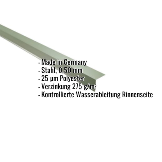 Traufenblech | 5 x 5 cm | 100° | Stahl 0,50 mm | 25 µm Polyester | 6011 - Resedagrün #2