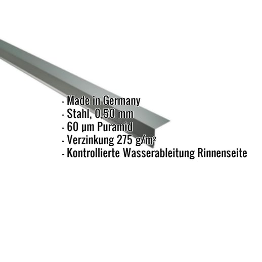 Traufenblech | 5 x 5 cm | 100° | Stahl 0,50 mm | 60 µm Puramid | 6005 - Moosgrün #2