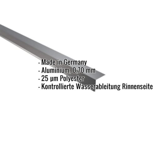 Traufenblech | 5 x 5 cm | 100° | Aluminium 0,70 mm | 25 µm Polyester | 7016 - Anthrazitgrau #2