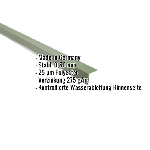 Traufenblech | 5 x 5 cm | 95° | Stahl 0,50 mm | 25 µm Polyester | 6011 - Resedagrün #2