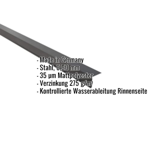 Traufenblech | 5 x 5 cm | 95° | Stahl 0,50 mm | 35 µm Mattpolyester | 23 - Dunkelgrau #2