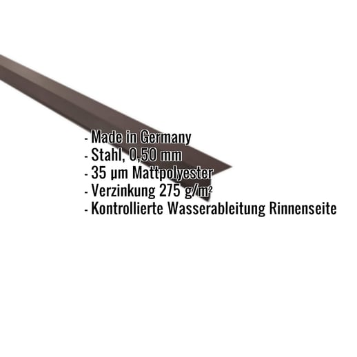 Traufenblech | 5 x 5 cm | 95° | Stahl 0,50 mm | 35 µm Mattpolyester | 32 - Dunkelbraun #2