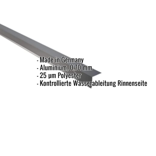 Traufenblech | 5 x 5 cm | 95° | Aluminium 0,70 mm | 25 µm Polyester | 7016 - Anthrazitgrau #2
