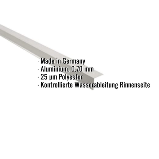 Traufenblech | 5 x 5 cm | 95° | Aluminium 0,70 mm | 25 µm Polyester | 9006 - Weißaluminium #2