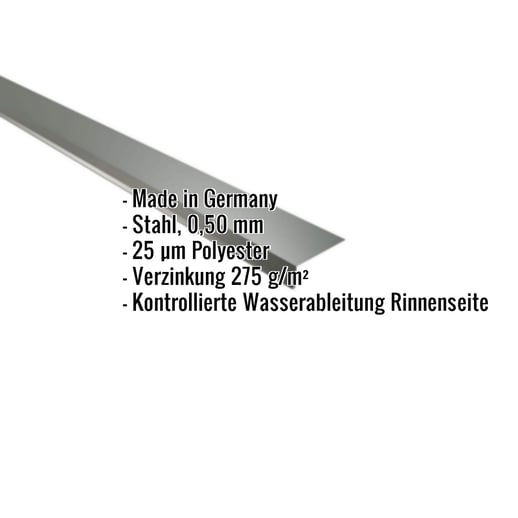 Traufenblech | 8 x 3 cm | 100° | Stahl 0,50 mm | 25 µm Polyester | 6020 - Chromoxidgrün #2