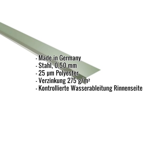 Traufenblech | 8 x 3 cm | 100° | Stahl 0,50 mm | 25 µm Polyester | 6011 - Resedagrün #2