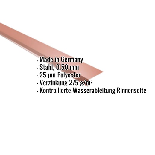 Traufenblech | 8 x 3 cm | 100° | Stahl 0,50 mm | 25 µm Polyester | 8004 - Kupferbraun #2