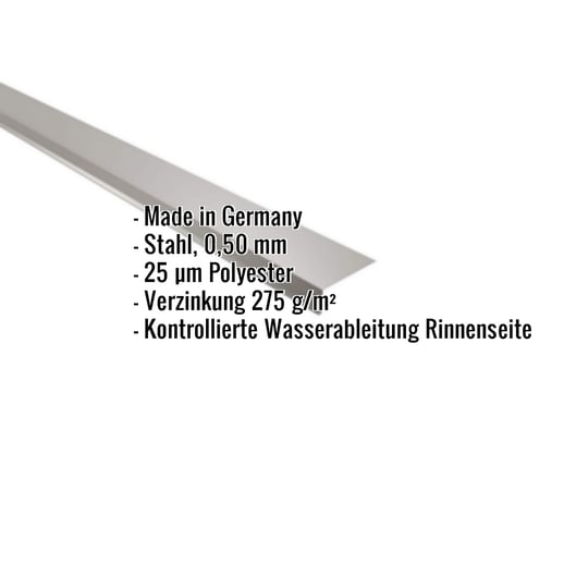 Traufenblech | 8 x 3 cm | 100° | Stahl 0,50 mm | 25 µm Polyester | 9007 - Graualuminium #2