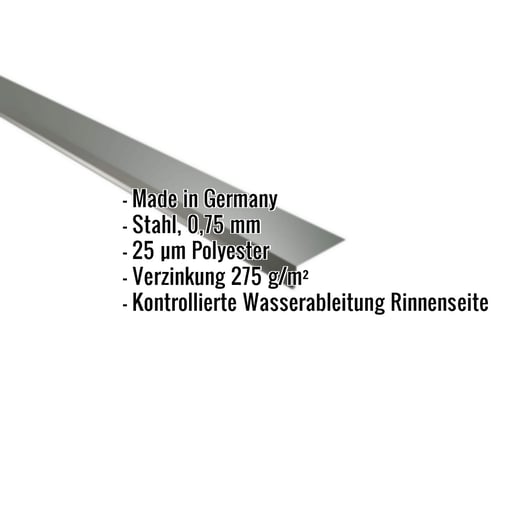 Traufenblech | 8 x 3 cm | 100° | Stahl 0,75 mm | 25 µm Polyester | 6020 - Chromoxidgrün #2