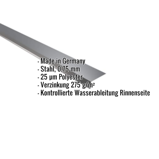 Traufenblech | 8 x 3 cm | 100° | Stahl 0,75 mm | 25 µm Polyester | 7016 - Anthrazitgrau #2