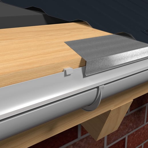 Traufenblech | 8 x 3 cm | 100° | Stahl 0,75 mm | 25 µm Polyester | 9002 - Grauweiß #4