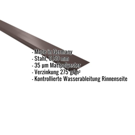 Traufenblech | 8 x 3 cm | 100° | Stahl 0,50 mm | 35 µm Mattpolyester | 32 - Dunkelbraun #2