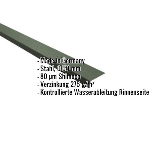 Traufenblech | 8 x 3 cm | 100° | Stahl 0,50 mm | 80 µm Shimoco | 6020 - Chromoxidgrün #2