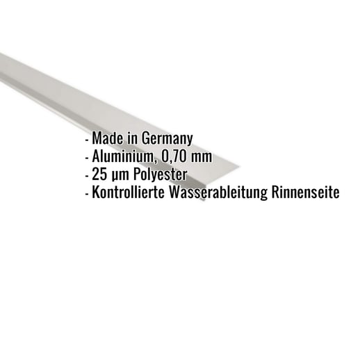 Traufenblech | 8 x 3 cm | 100° | Aluminium 0,70 mm | 25 µm Polyester | 9006 - Weißaluminium #2