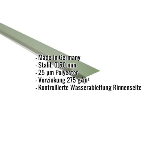 Traufenblech | 8 x 3 cm | 95° | Stahl 0,50 mm | 25 µm Polyester | 6011 - Resedagrün #2