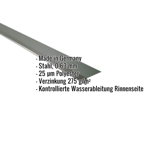 Traufenblech | 8 x 3 cm | 95° | Stahl 0,63 mm | 25 µm Polyester | 6020 - Chromoxidgrün #2
