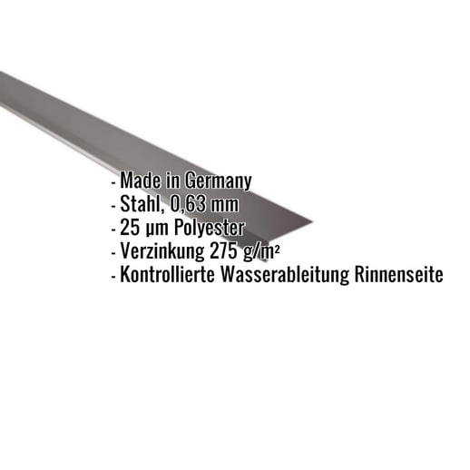 Traufenblech | 8 x 3 cm | 95° | Stahl 0,63 mm | 25 µm Polyester | 8017 - Schokoladenbraun #2