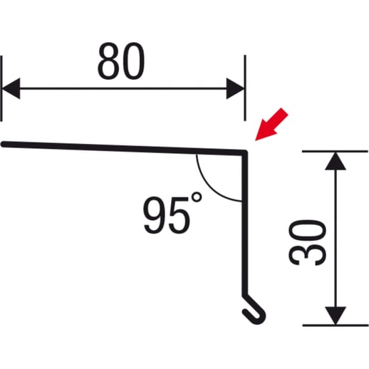 Traufenblech | 8 x 3 cm | 95° | Stahl 0,63 mm | 25 µm Polyester | 8017 - Schokoladenbraun #6
