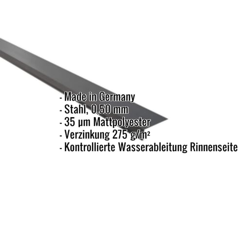 Traufenblech | 8 x 3 cm | 95° | Stahl 0,50 mm | 35 µm Mattpolyester | 23 - Dunkelgrau #2