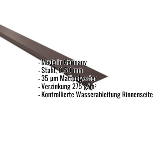 Traufenblech | 8 x 3 cm | 95° | Stahl 0,50 mm | 35 µm Mattpolyester | 32 - Dunkelbraun #2