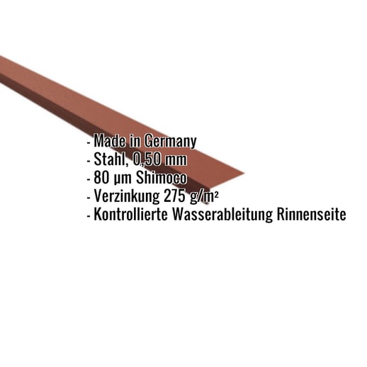 Traufenblech | 8 x 3 cm | 95° | Stahl 0,50 mm | 80 µm Shimoco | 8004 - Kupferbraun #2