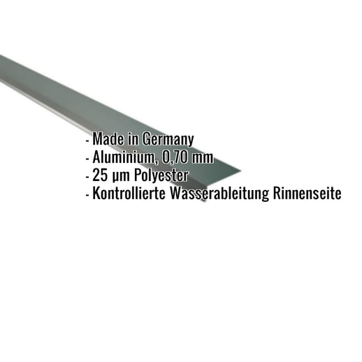 Traufenblech | 8 x 3 cm | 95° | Aluminium 0,70 mm | 25 µm Polyester | 6005 - Moosgrün #2