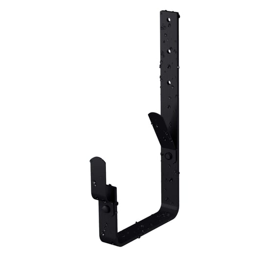 Universal Rinnenhalter | Feder / Feder | Stahl | Ø 125 mm | 9005 - Tiefschwarz | Länge = 21 cm #1