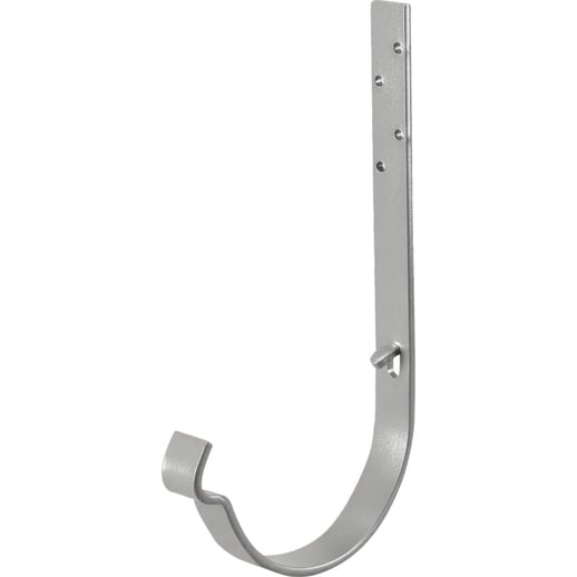 Universal Rinnenhalter | Stahl | Ø 125 mm | 9006 - Weißaluminium | Länge = 21 cm #1