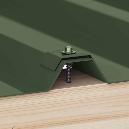 Verzinkte Schrauben | Für Montage Hochsicke auf Holzkonstruktion | 4,8 x 100 mm D14 | Moosgrün #2