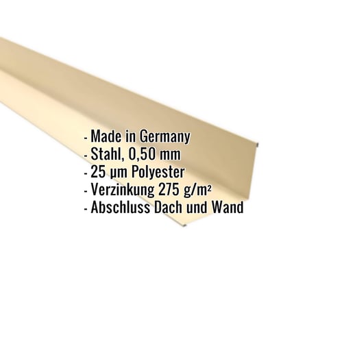 Wandanschluss | 16 x 11,5 cm | 95° | Stahl 0,50 mm | 25 µm Polyester | 1015 - Hellelfenbein #2
